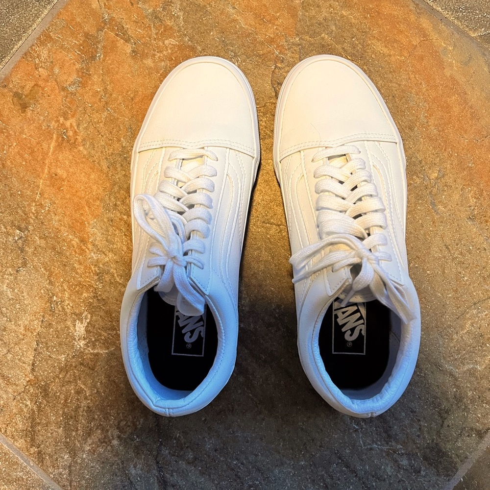 Vans White Leather Sneakers